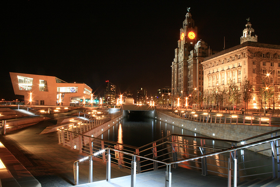 Pier Head Canal at night